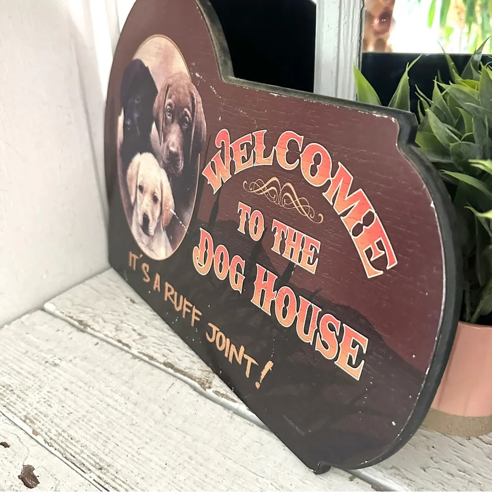 Welcome to the Dog House, It’s a Ruff Joint Wall Plaque Sign Wall Art 11x16”